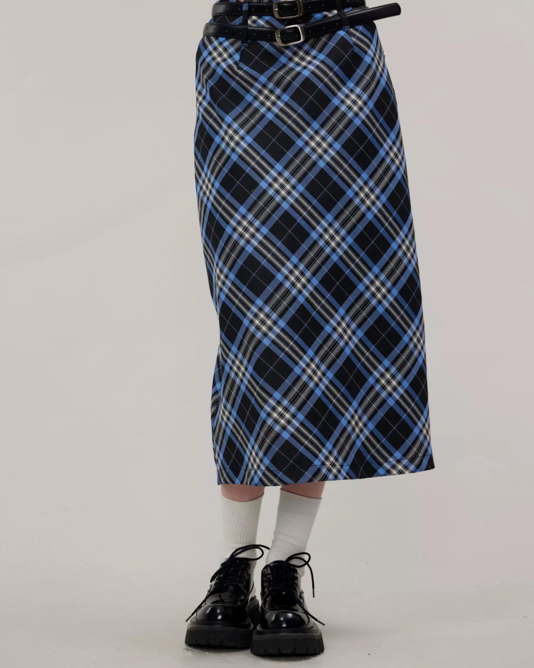 Retro High Waist Plaid Skirt