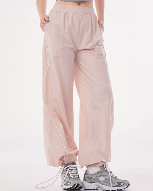 Girly Pink Nylon Pants