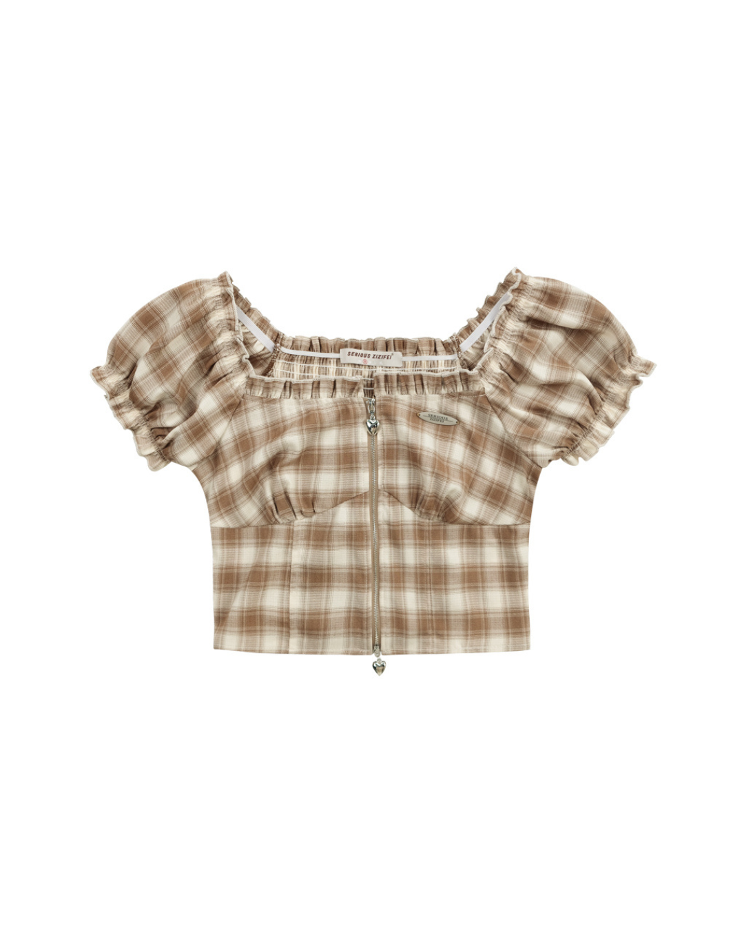 Retro Plaid Off-Shoulder Tops