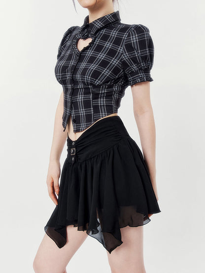 Tulle Pleated Short Skirt