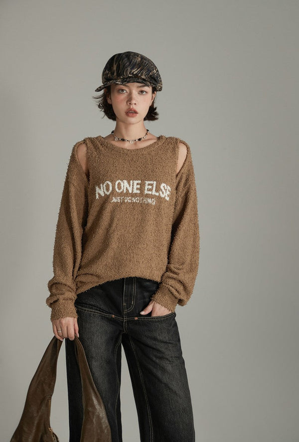 Open Shoulder Loose Knit