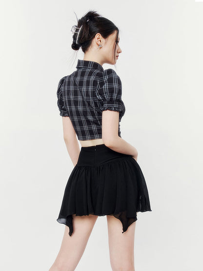 Tulle Pleated Short Skirt