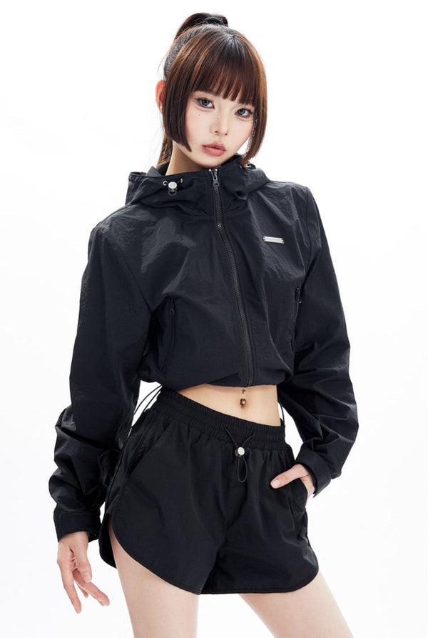 Sports Style Short Jacket & Shorts