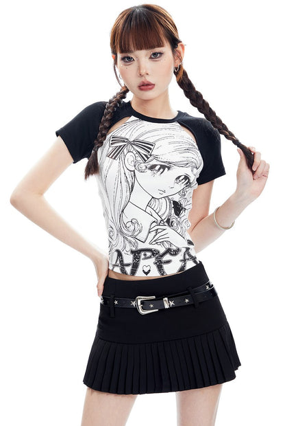 Comic Girl Print T-Shirt