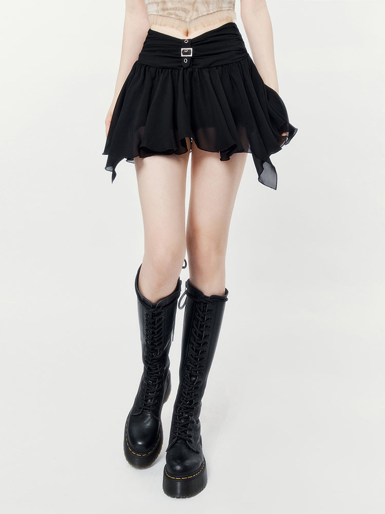 Tulle Pleated Short Skirt