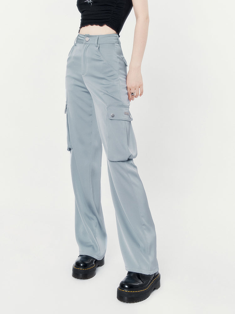 Satin Draped Casual Pants