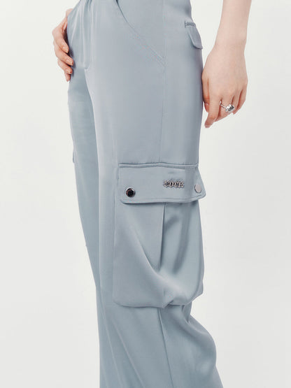 Satin Draped Casual Pants