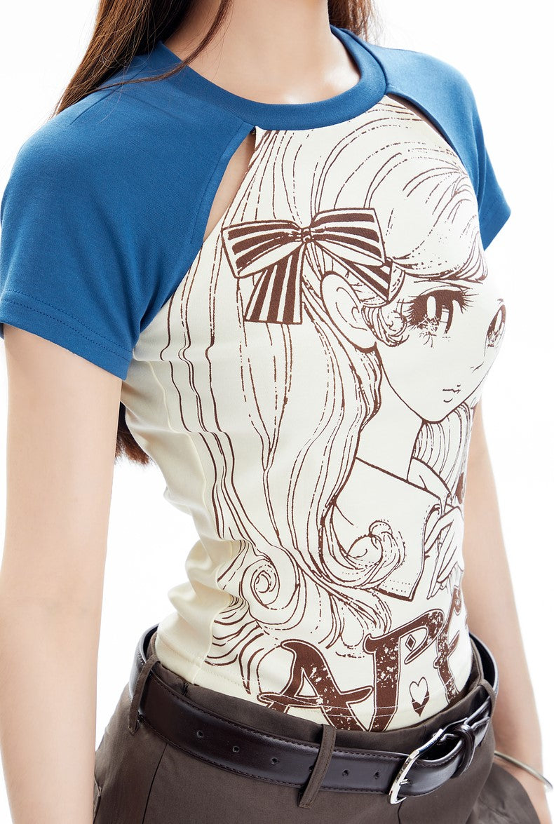 Comic Girl Print T-Shirt
