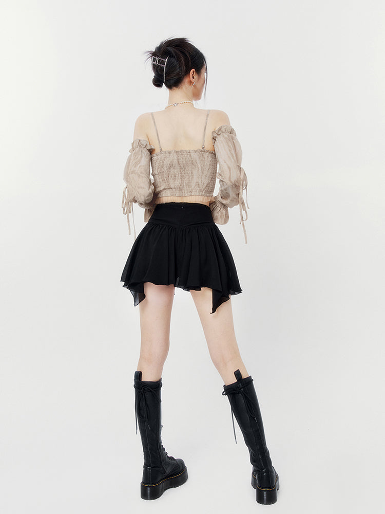 Tulle Pleated Short Skirt