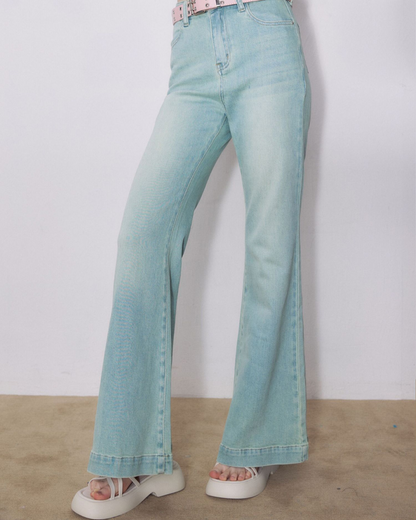 Light Blue High Waist Straight Denim