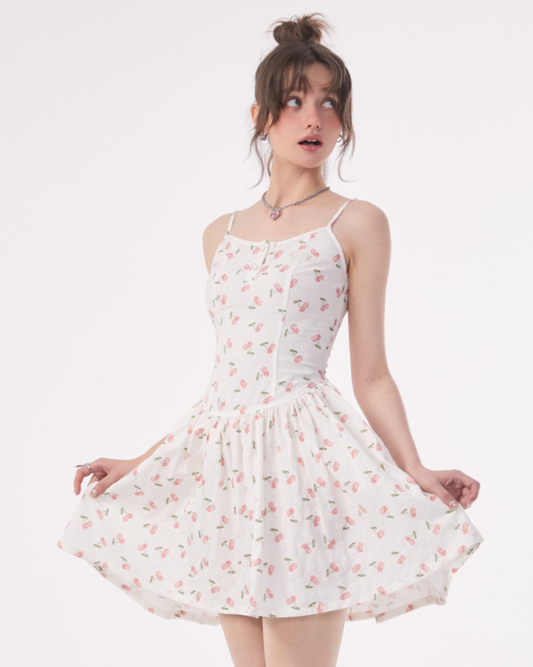 Cherry Flare Camisole Dress