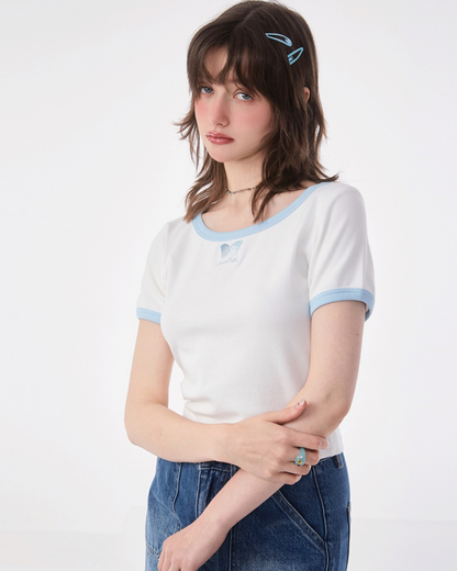 Retro Slim Round Neck T-Shirt