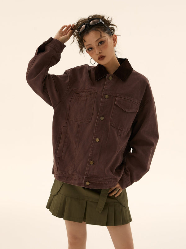 Big Silhouette Corduroy Collar Jacket