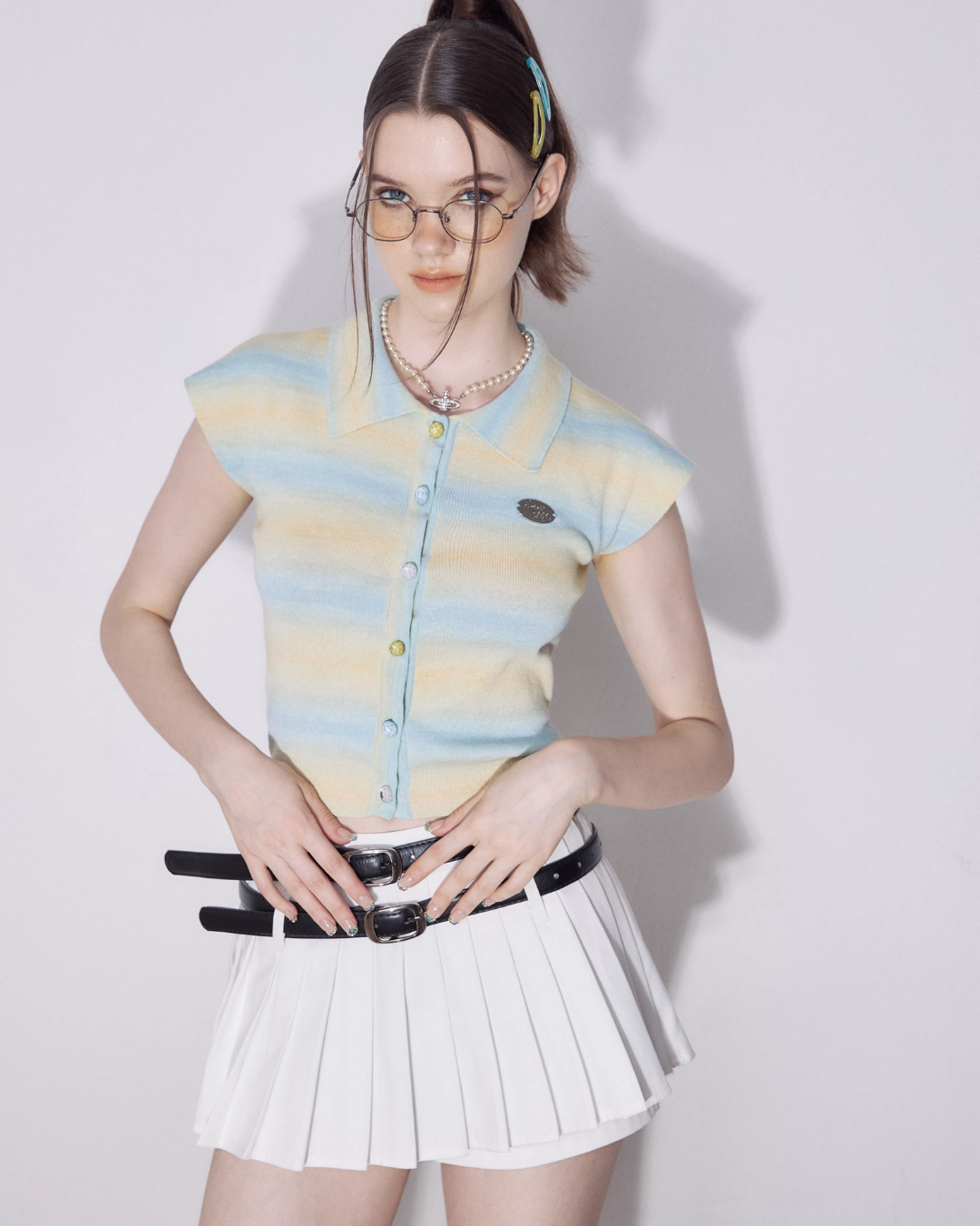 Pastel Border Top Polo