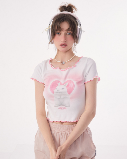 Girl Love Rabbit Short Tops