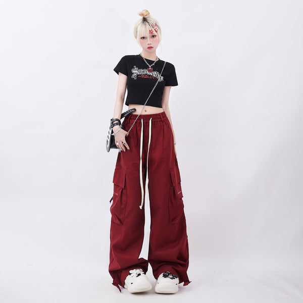 Elastic Waist Work Loose Pants