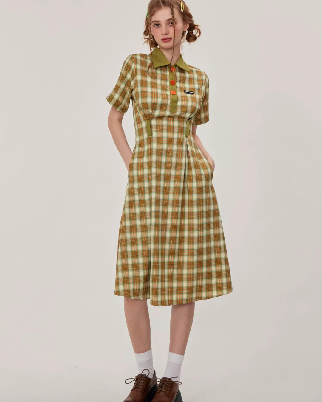 Polo Color Plaid Dress