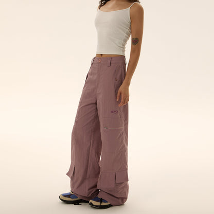 Pocket work design loose pants