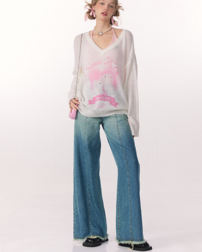 Gradient Denim Pants