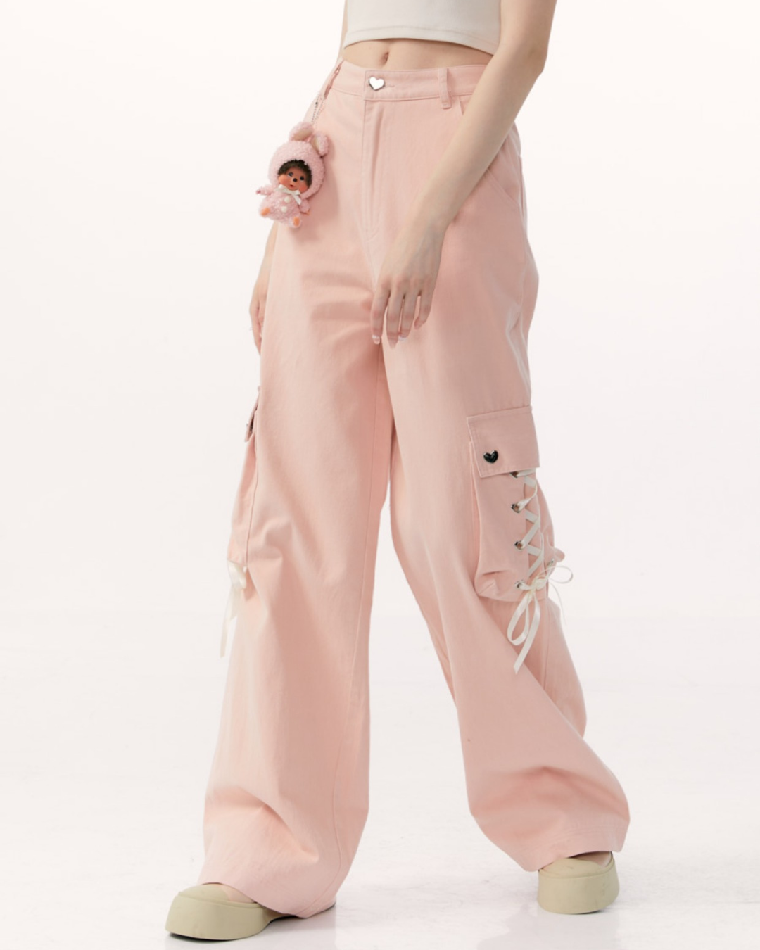 Ribbon Design Cargo Pants