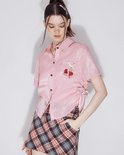 Cherry Girly Short Sleeve Shirt