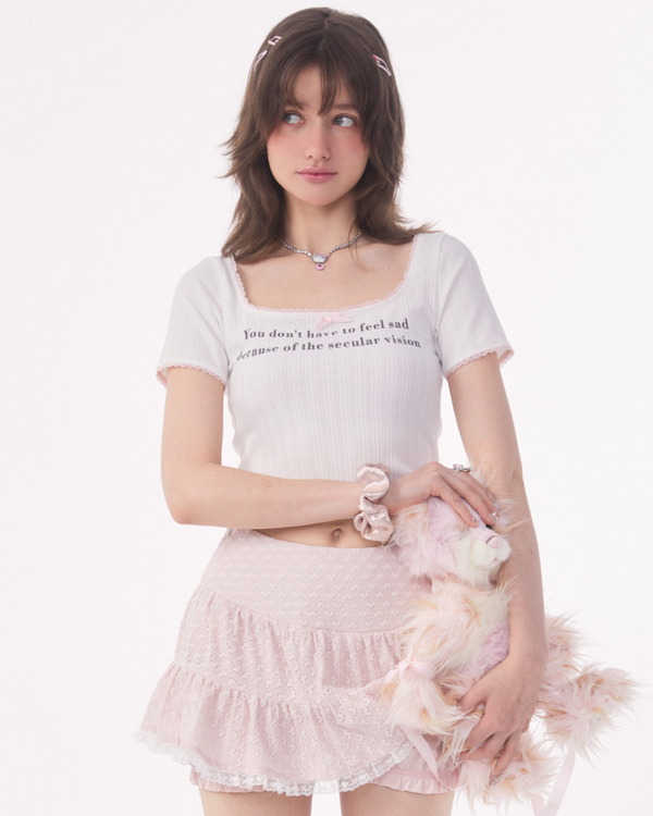 Square Color Short Tops