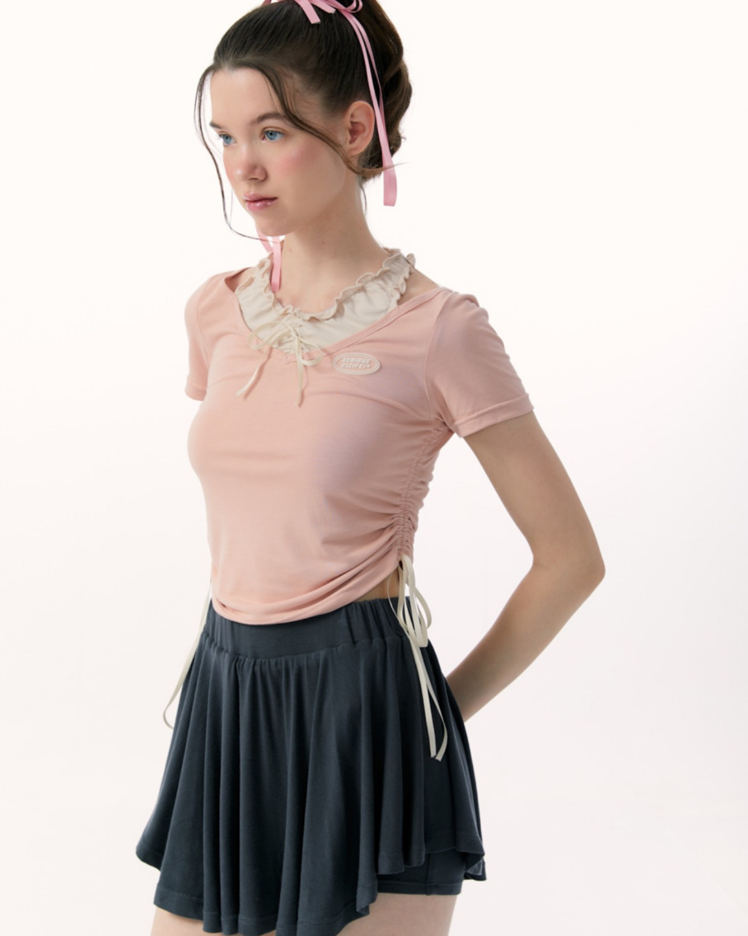 Ruffled Neck Tops