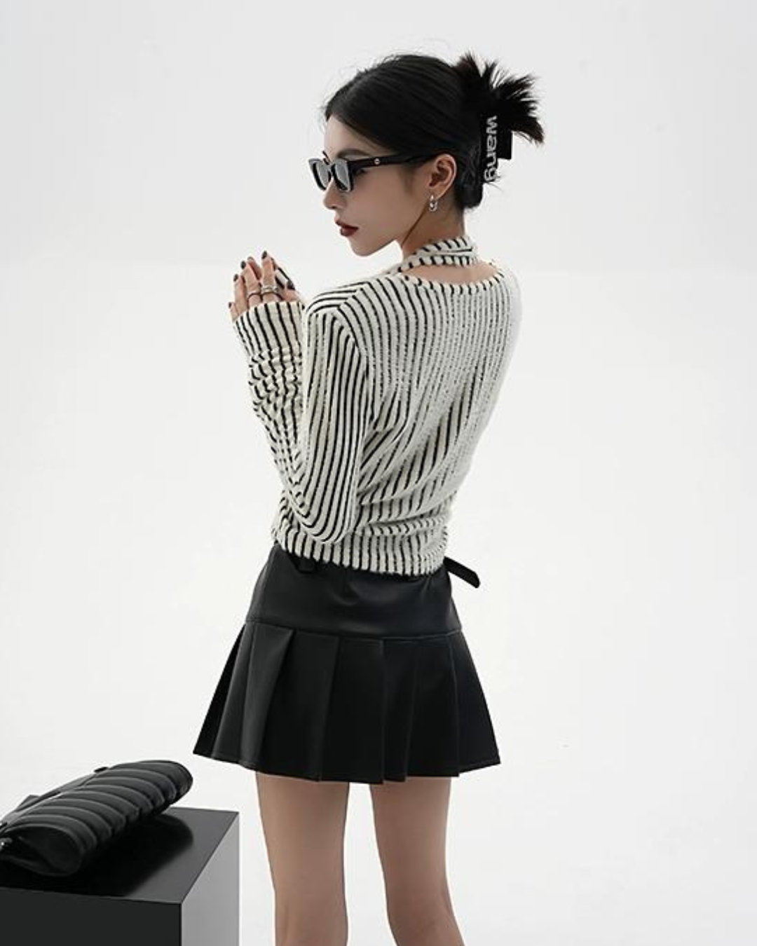 Halter Neck Striped Knit