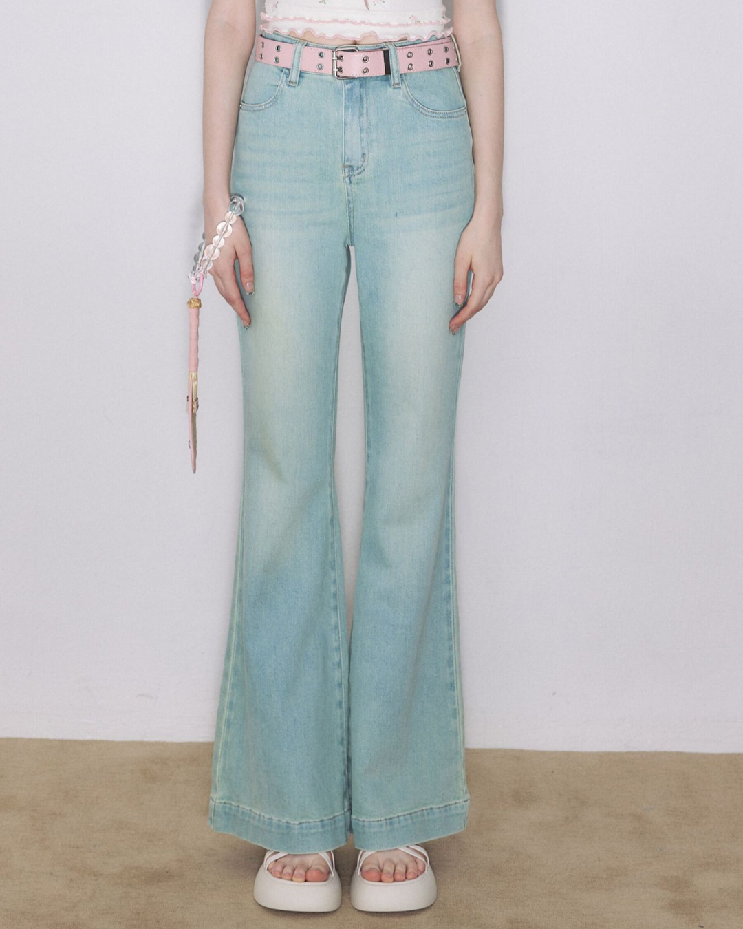 Light Blue High Waist Straight Denim