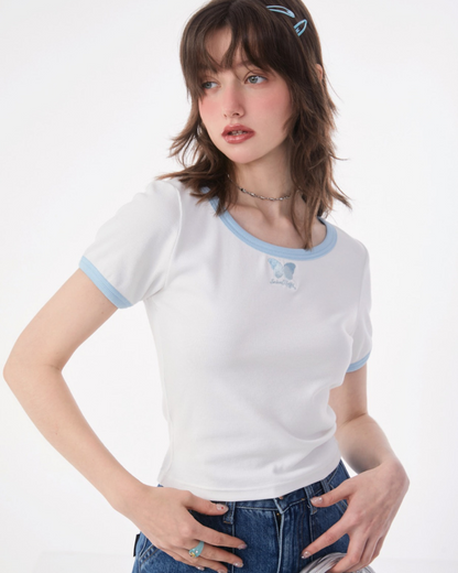 Retro Slim Round Neck T-Shirt