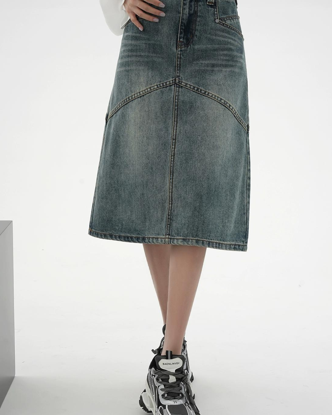 American Street Wash Denim Skirt