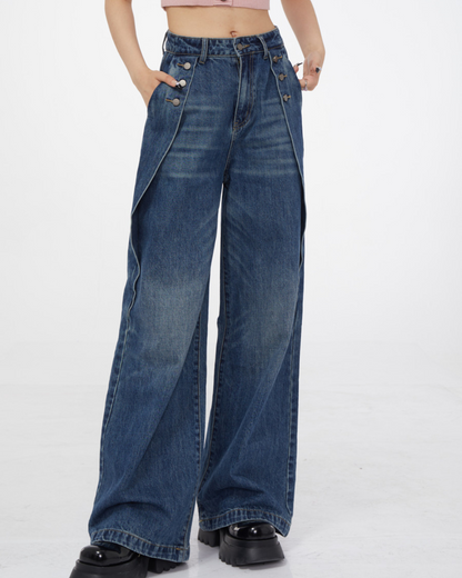 Waisted Straight Trousers Jeans