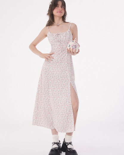 Retro Chiffon Floral Dress