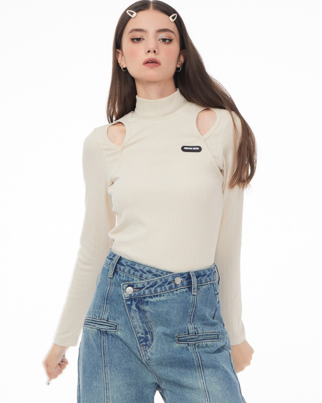 High Collar Bottom Knit Sweater