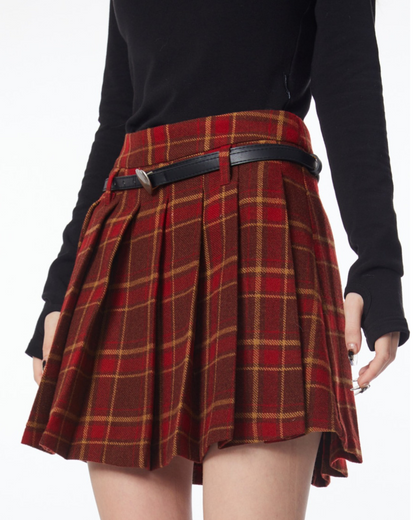 A-Shaped Subtotic Pleated Skirt