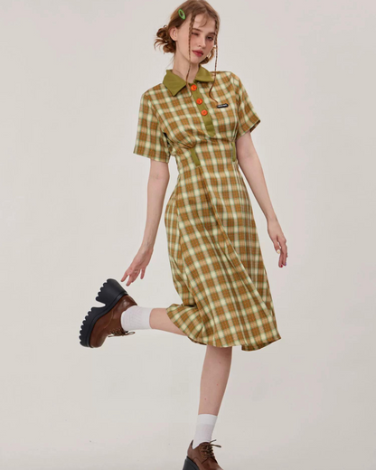 Polo Color Plaid Dress