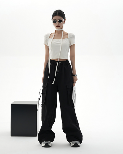 Square Neck Cropped T-Shirt