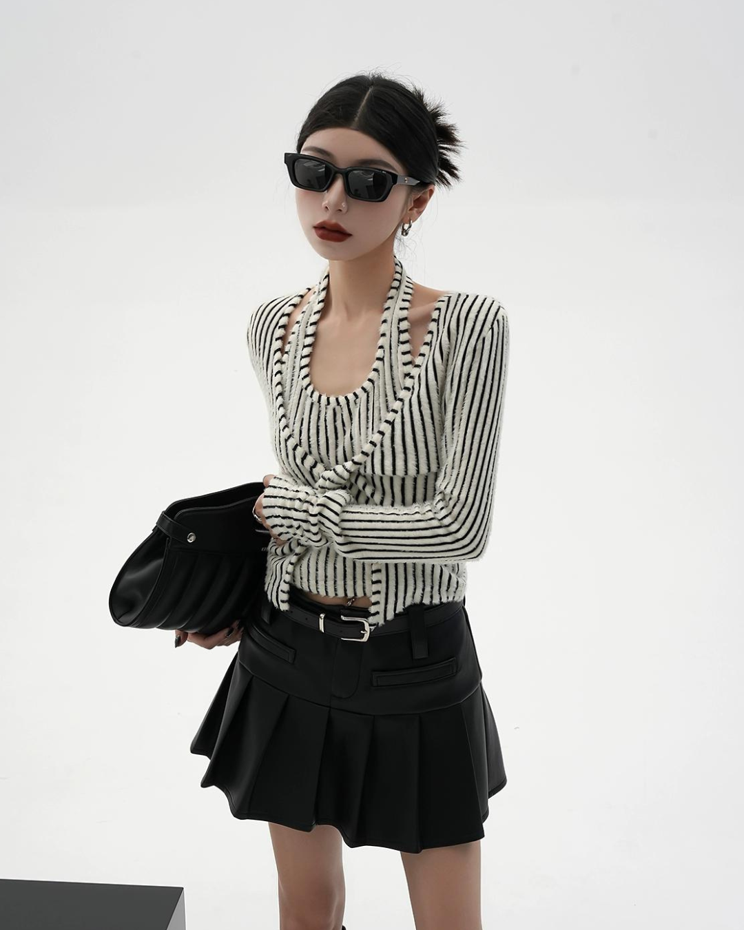 Halter Neck Striped Knit