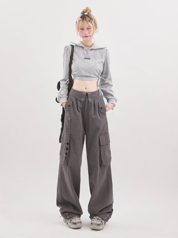 Waist design loose work pants