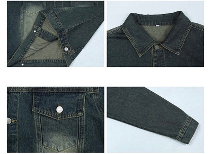 Retro zweiteilige Jeansjacke