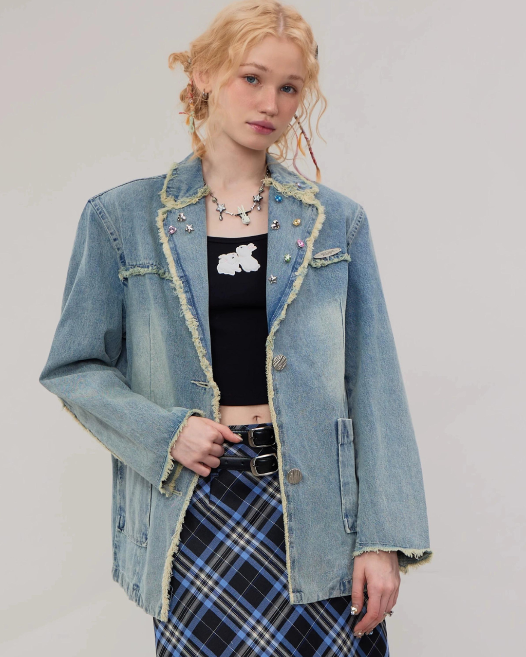 Diamond Casual Denim Jacke