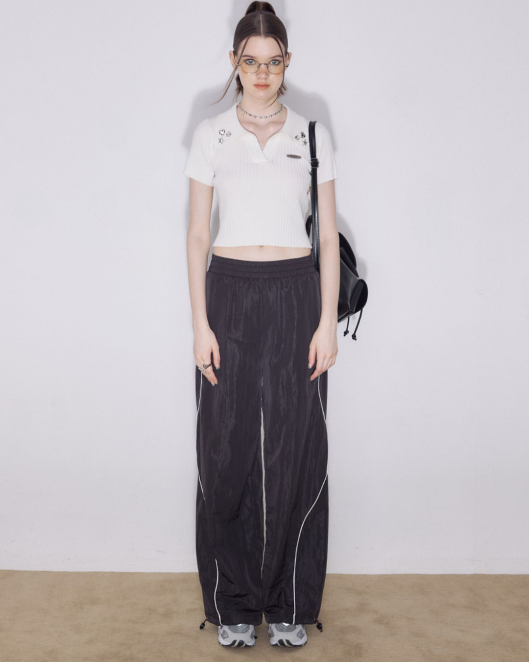 Side Wave Line Nylon Pants