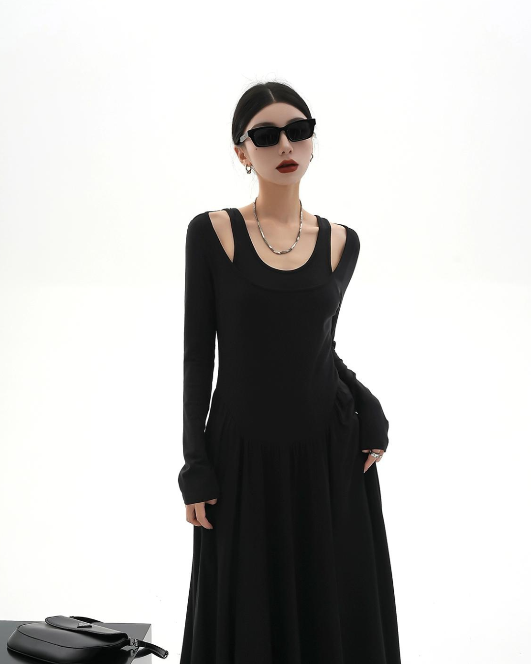 Layered Slim Long Skirt