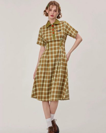 Polo Color Plaid Dress