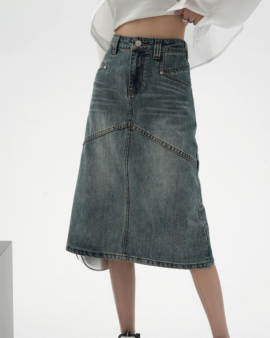 American Street Wash Denim Skirt