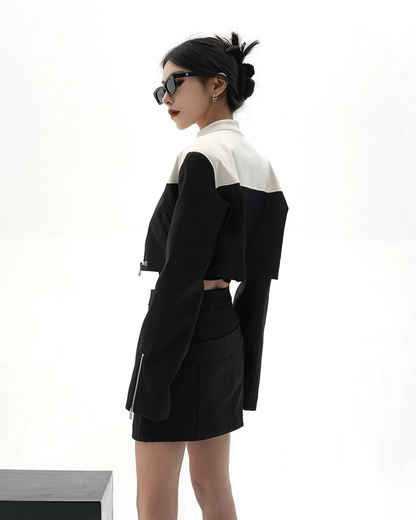 Bicolor High Waist Riders Jacket