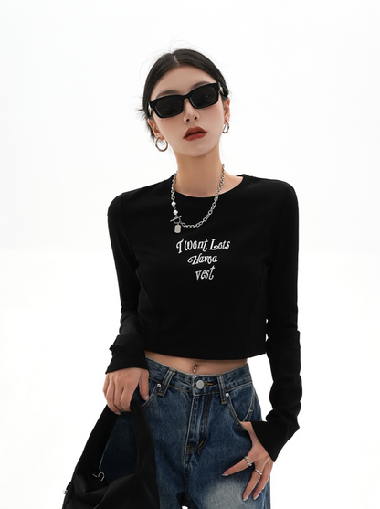 Cropped Logo Long T-Shirt