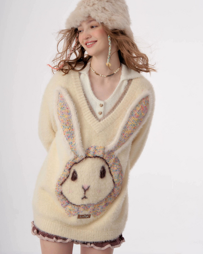 Bunny Girl Apricot Over Knit