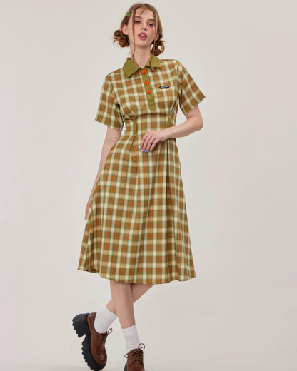 Polo Color Plaid Dress