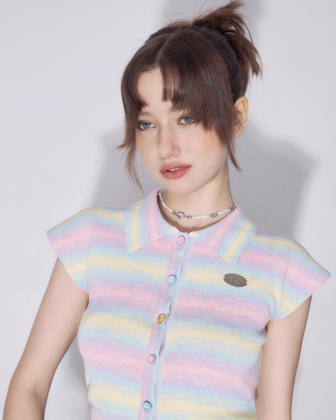 Pastel Border Top Polo